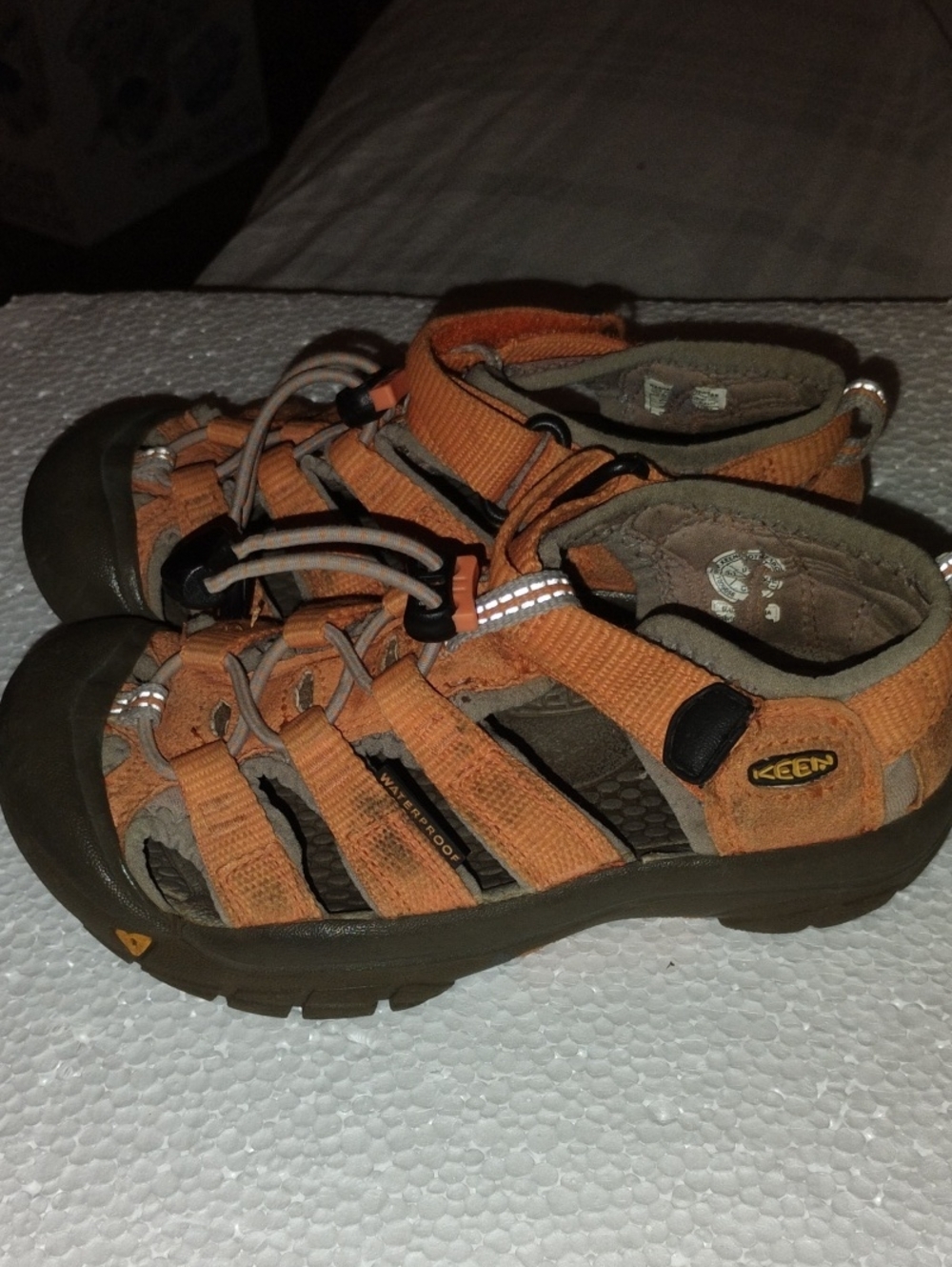 Keen Orange and Brown Closed-Toe Outdoor Sandals For Toddlers/ Size 12